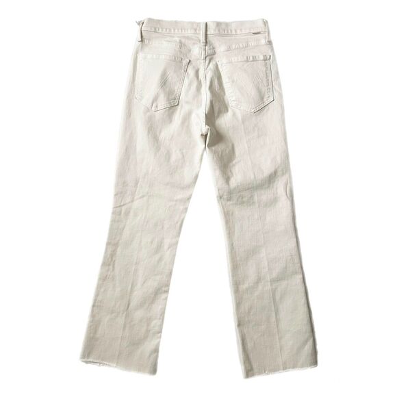 NEW Mother The Tripper Ankle Fray High Rise Flare Jean Play Date Cream Size 29 - Picture 4 of 9